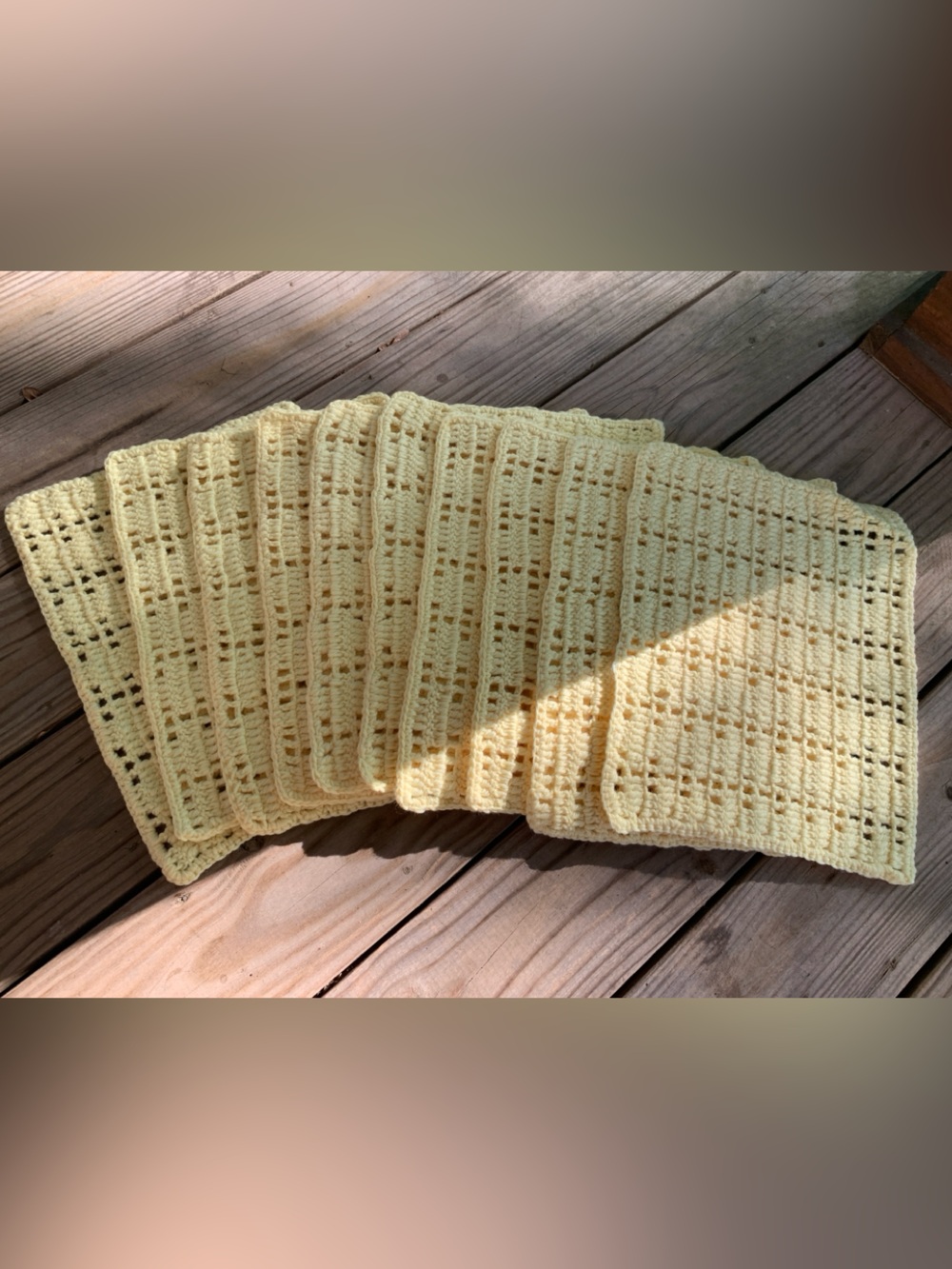 Handmade Crocheted Yellow Placemats
